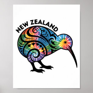 Poster Oiseau Kiwi de Nouvelle-Zélande