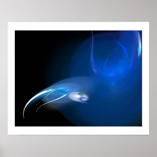 POSTER OISEAU LÉGER EN BLEU (Devant)