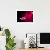POSTER OISEAU LÉGER EN ROUGE (Bureau à domicile)