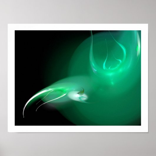 POSTER OISEAU LUMINEUX EN VERT (Devant)