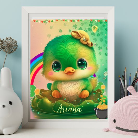 Poster Oiseau mignon de la Saint-Patrick - Art personnali