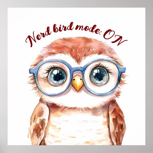 Poster Oiseau Nerd geek (Devant)