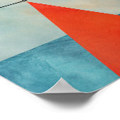 Poster Oiseau noir sur le triangle rouge au milieu de l'e (Coin)