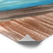 Poster Oiseau pélican sur une jetée (Coin)