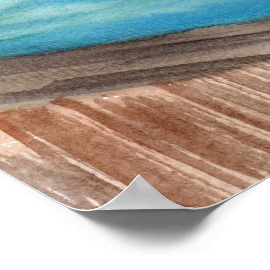 Poster Oiseau pélican sur une jetée (Coin)