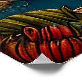 Poster Oiseau Perché Parmi Les Fleurs Colorées (Coin)