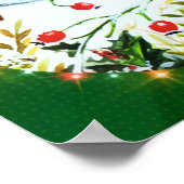 Poster Oiseau Robin Couple Winter Holly Noël (Coin)