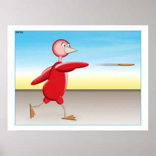 Poster Oiseau rouge