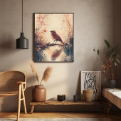 Poster Oiseau rouge et eau Nature Animaux Aestheti