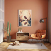 Poster Oiseau rouge et eau Nature Animaux Aestheti