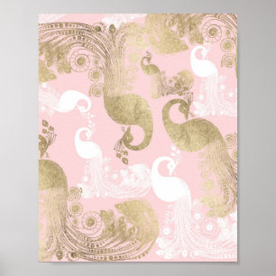 Poster Oiseau royal rose