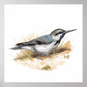 Poster oiseau sur la plage (Devant)