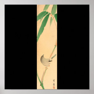 Poster Oiseau sur l'arbre en bambou par Seitei Watanabe