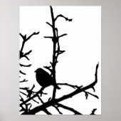 Poster Oiseau sur une branche (Devant)