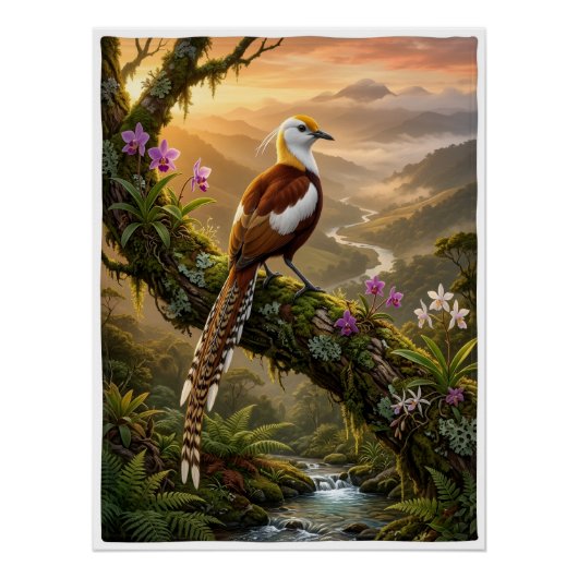 Poster Oiseau Tropical Exotique Forêt Tropicale Nature Fa (Devant)