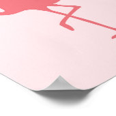 Poster Oiseau tropical Flamant rose rose (Coin)