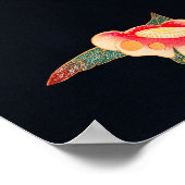 Poster Oiseau Vintage d'hirondelle et de Camellia Japonai (Coin)