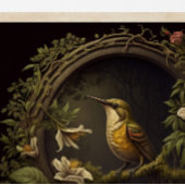 Poster Oiseau Vintage tropical et floral