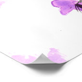 Poster Oiseau Violet et Fleurs (Coin)