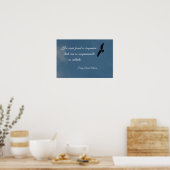 Poster Oiseau volant haut avec une citation sur la solitu (Cuisine)