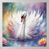 Poster Oiseaux arc-en-ciel Swan 1 (Devant)