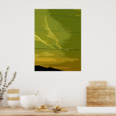 Poster Oiseaux Au Coucher Du Soleil (Cuisine)