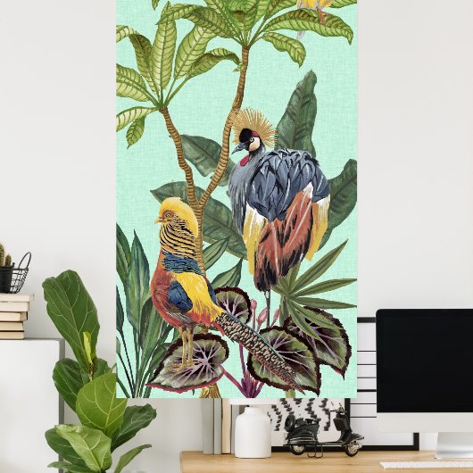 Poster Oiseaux au Paradis - Grands Oiseaux (Bureau à domicile)