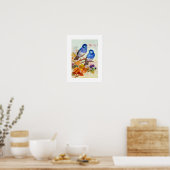 Poster Oiseaux bleus (Cuisine)