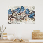 Poster Oiseaux bleus (Cuisine)