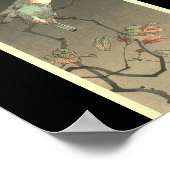 Poster Oiseaux bleus à la nuit par Seitei Watanabe 1851-1 (Coin)