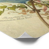 Poster Oiseaux bleus et verts vintages (Coin)