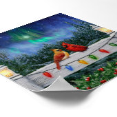 Poster Oiseaux cardinaux et lumières de Noël (Coin)