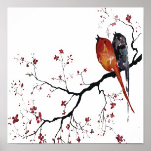 Poster Oiseaux chantent joyeusement