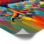 Poster Oiseaux coloré art abstrait gras géant mignon drôl (Coin)