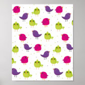 Poster Oiseaux colorés mignons (Devant)