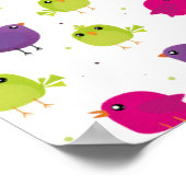 Poster Oiseaux colorés mignons (Coin)