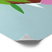 Poster Oiseaux colorés perchés sur une branche (Coin)