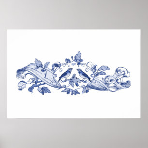 Poster Oiseaux d'amour