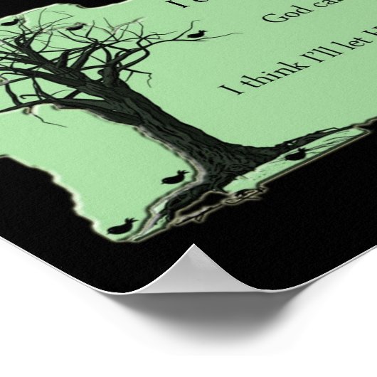 Poster Oiseaux dans l'arbre - Mint Green - Toile Imprimer (Coin)