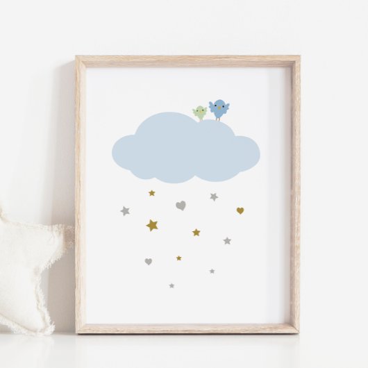 Poster Oiseaux dans le ciel Cloud & Stars Nursery Art Pos