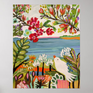 Poster Oiseaux dans le jardin