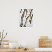 Poster Oiseaux d'argent dans un paysage enneigé (Cuisine)