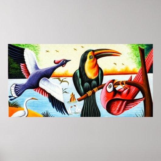 Poster Oiseaux d'art Rickshaw (Devant)