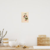 Poster Oiseaux d'art vintages Fleurs d'impression (Cuisine)