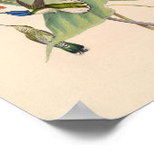 Poster Oiseaux d'art vintages Fleurs d'impression (Coin)