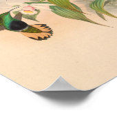 Poster Oiseaux d'art vintages Fleurs d'impression (Coin)