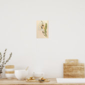 Poster Oiseaux d'art vintages Fleurs d'impression (Cuisine)