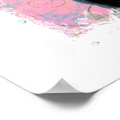 Poster Oiseaux de caniche Noir Tourbillons Invitation d'a (Coin)