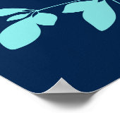 Poster Oiseaux de corail sur une branche d'aqua, Décor de (Coin)