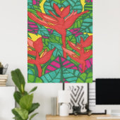 Poster Oiseaux de la jungle tropicale Paradise (Bureau à domicile)